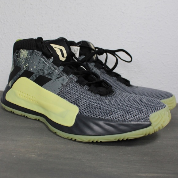 Adidas Dame 5 Shoes Glow Yellow/Green Gray Black